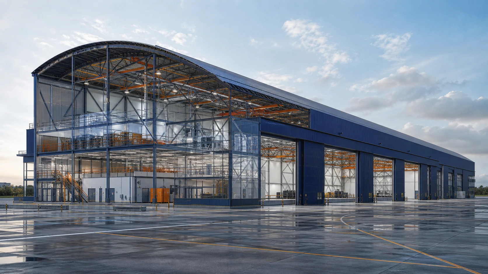 Large-Span Industrial Facility client presentation view showing large-span industrial facility presentation