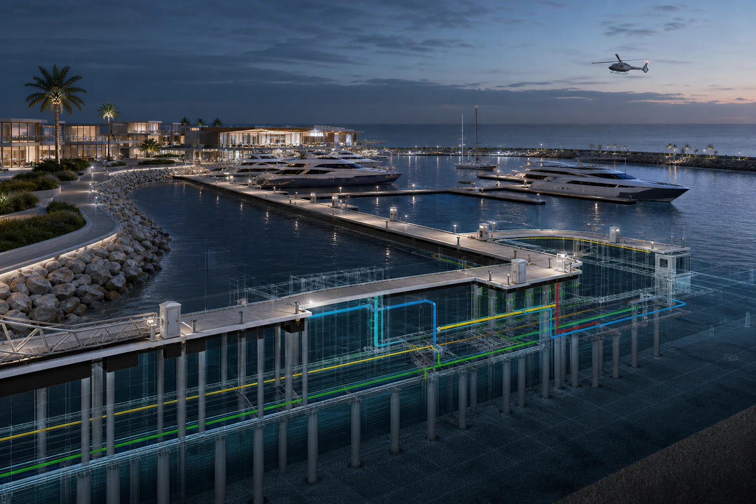 Luxury Marina Development BIM presentation model