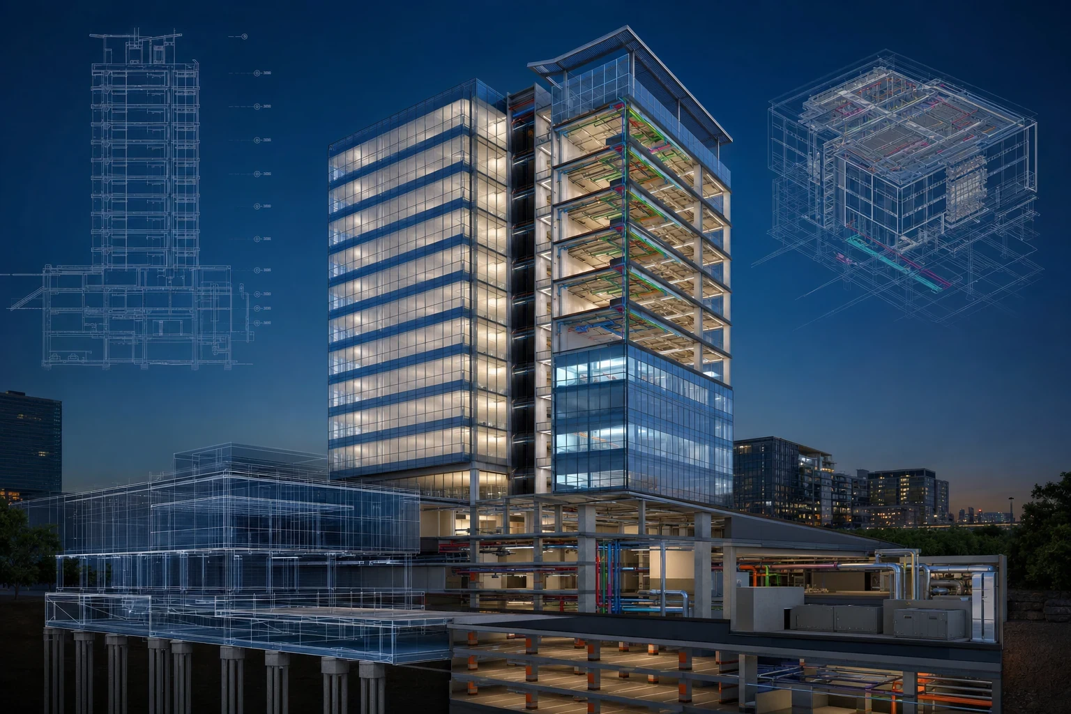Commercial Office Tower client presentation view showing commercial office tower presentation